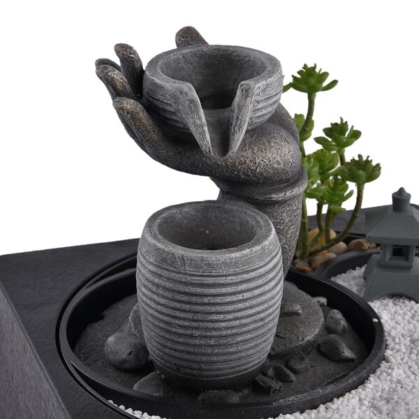 Indoor-Wasserbrunnen mit LED-Licht, 23x23x22 cm, Hand image number 11