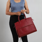 Handtasche aus echtem Leder mit Extra-Fach, Größe 13x38x30 cm, Weinrot image number 4