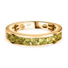 Natürlicher Peridot Ring, 925 Silber Gelbgold Vermeil, (Größe 21.00) ca. 1.12 ct