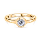 D’joy 120 Facetten Moissanit Ring 925 Silber vergoldet (Größe 17.00) ca. 0,47 ct