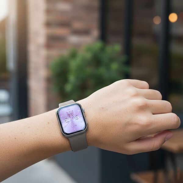 Smartwatch HW mini 2 1,75 Zoll Silber, Set mit 7 Wechselarmb&auml;ndern inklusive kristallbesetztem Armband, IP67, Bluetooth 5.2, kabelloses Laden, Grau image number 3