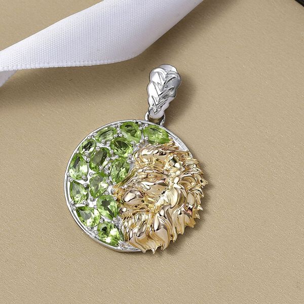 D'Joy Peridot Anhänger 925 Silber Rhodiniert und 750 Gelbgold Vermeil ca. 4.79 ct image number 1