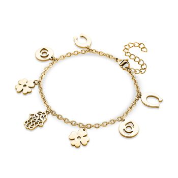 316L Edelstahl IP-Gelbbeschichtung Armband ca. 19 cm ca. 10,00g