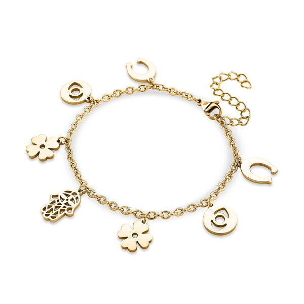 316L Edelstahl IP-Gelbbeschichtung Armband ca. 19 cm ca. 10,00g image number 3