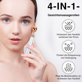 4-in-1 Gesichtsroller-Massager in Silberwei&szlig;