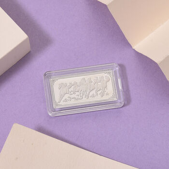 999 Platin Barren mit Pferdemotiven, 2g