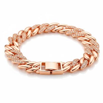 Wei&szlig;er Zirkonia Armband ca. 18.5 cm Nickelfreies Messing, ros&eacute;farben