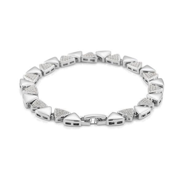 Wei&szlig;er Zirkonia Armband ca. 19 cm Nickelfreies Messing 7.00 ct image number 4