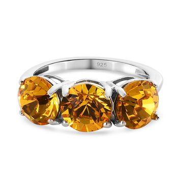 LUSTRO STELLA - &ouml;sterreichischer Sonnenblumen-Kristall-Ring, 925 Silber platiniert (Gr&ouml;&szlig;e 16.00) ca. 4,04 ct