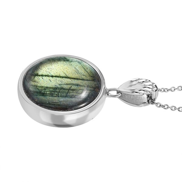 Labradorit-Anh&auml;nger mit 50 cm Kette - 30,62 ct. image number 4