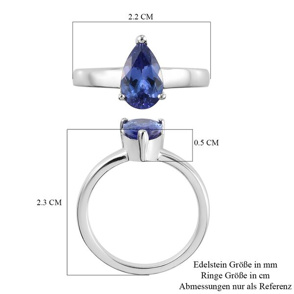 Tansanit Solit&auml;r Ring 925 Silber Platin-&Uuml;berzug image number 7