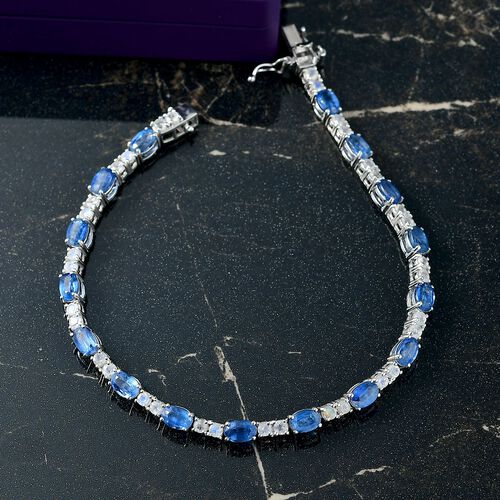 D joy Kyanit, Premium Regenbogen Mondstein Armband ca. 19 cm 925 Silber rhodiniert ca. 10,86 ct. image number 0
