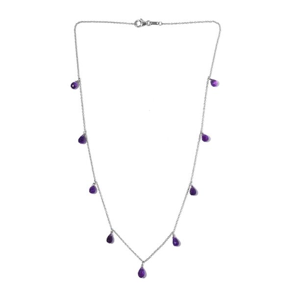 Afrikanischer Amethyst Halskette ca. 50 cm 925 Silber platiniert ca. 10,00 ct image number 4