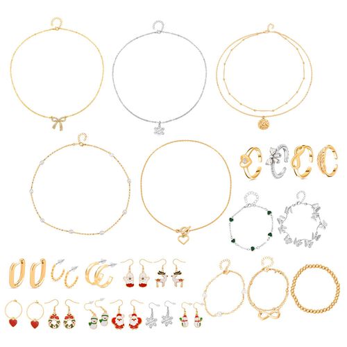 Weiße Muschelkernperle, Kunststoff Perle Schmuckset Legierung, Legierung emailliert, Legierung Std Gelb image number 0