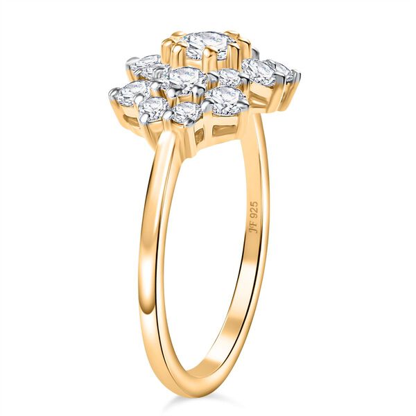 J Francis gefertigt mit SWAROVSKI- Swarovski Zirkonia Ring, 925 Silber 750 Gelbgold Vermeil image number 5