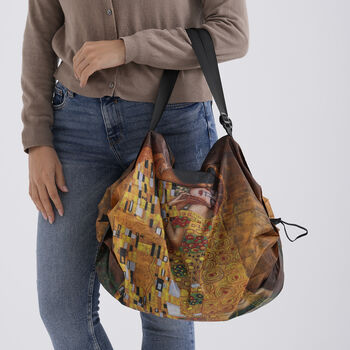 Faltbare Einkaufstasche mit Rei&szlig;verschlussfach 50 x 70 cm Gelb