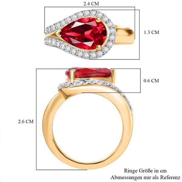 Labor Padparadscha Saphir und Zirkon Ring - 4,84 ct. image number 7