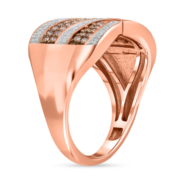 Nat&uuml;rlicher Champagner und wei&szlig;er Diamant-Ring - 0,50 ct. image number 4