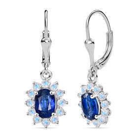 D'Joy AA Natürliche Kaschmir Kyanit und Regenbogen Mondstein Ohrringe - 2,95 ct.