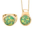 EVER TRUE AAA Grünes Türkis Schmuckset ca. 50 cm (Größe 20) ca. 30,00 ct.