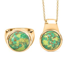 EVER TRUE AAA Grünes Türkis Schmuckset ca. 50 cm (Größe 20) ca. 30,00 ct.