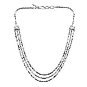 Royal Bali Kollektion - 925 Silber, Borobudur Halskette, ca. 45 cm ca. 64,80g