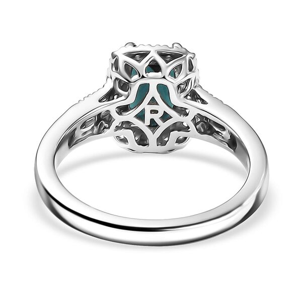 Rhapsody AAAA Indicolite, Wei&szlig;er Diamant Ring 950 Platin (Gr&ouml;&szlig;e 16.50) ca. 1,71 ct image number 4