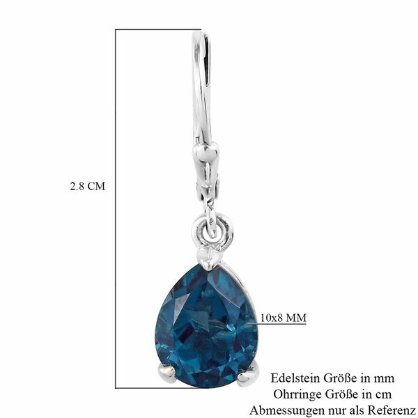 Indicolith Triplett Quarz Ohrh&auml;nger 925 Silber Platin- &Uuml;berzug ca. 5,00 ct&nbsp; image number 5