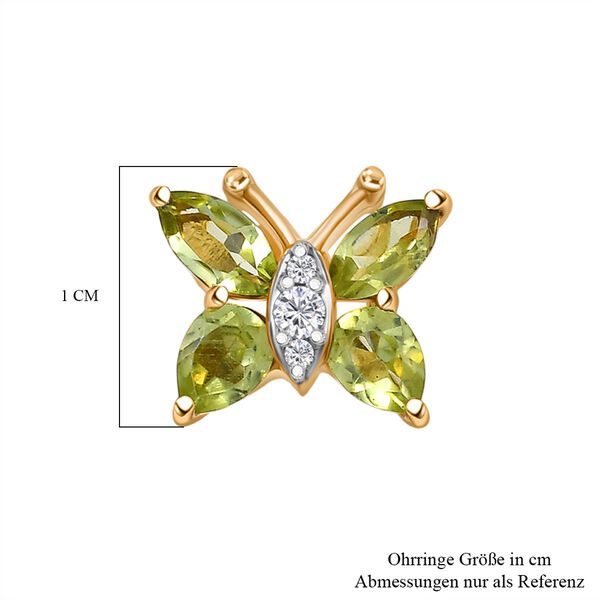 D'Joy Peridot Ohrringe 925 Silber vergoldet ca. 1.46 ct image number 5