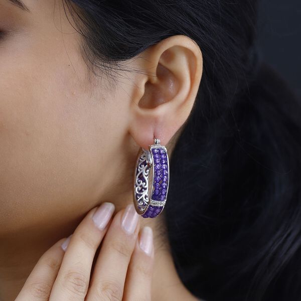 Afrikanischer Amethyst Ohrringe Reines Messing ca. 21,00 ct. image number 3