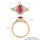 Fissure gefüllt Rubin und Zirkon Ring 925 Silber vergoldet  ca. 2,11 ct image number 6