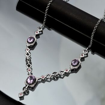 Zeitlose Art Kollektion - AA Rose De France Amethyst Halskette ca. 45 cm Messing ca. 8.72 ct