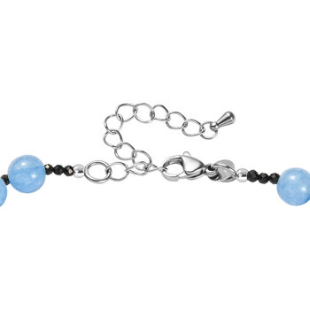 EverTrue Milchiges Aquamarin und schwarzes Spinell 19+5cm Armband - 63 ct.