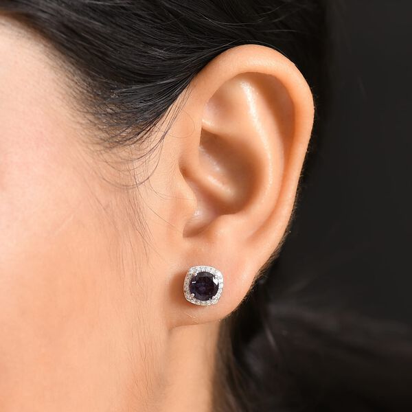 AAA Lab Grown Alexandrit, Lab Grown Diamant Ohrringe 417 Gold ca. 3.41 ct image number 2