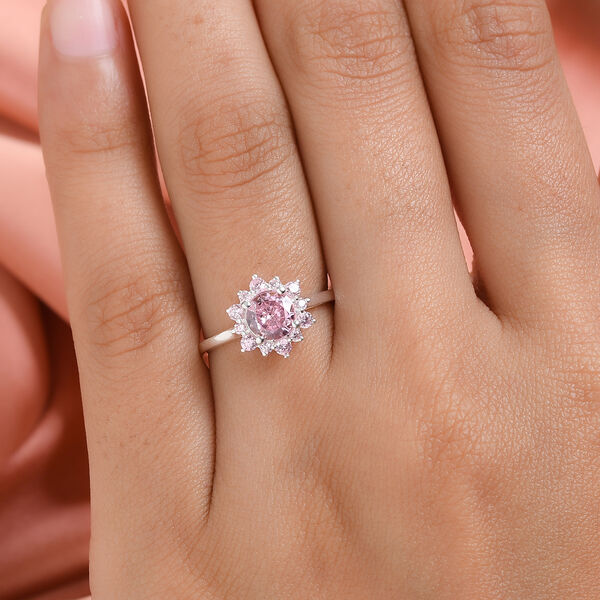 LUSTRO STELLA - Rosa Zirkonia Ring 925 Silber  ca. 1,90 ct image number 3