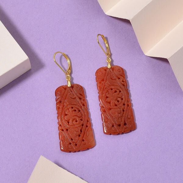 D'Joy rote Jade Ohrringe - 30 ct. image number 2