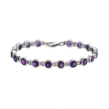 Afrikanischer Amethyst Armband ca. 19 cm Edelstahl ca. 8,46 ct.