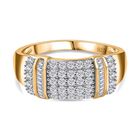 Weißer Diamant P Ring 925 Silber Gelbgold Vermeil (Größe 20.00) ca. 0,60 ct