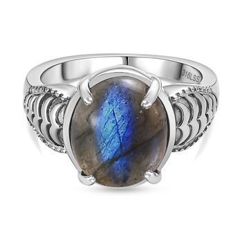 Labradorit Ring 316L Edelstahl (Gr&ouml;&szlig;e 17.00) ca. 5.45 ct