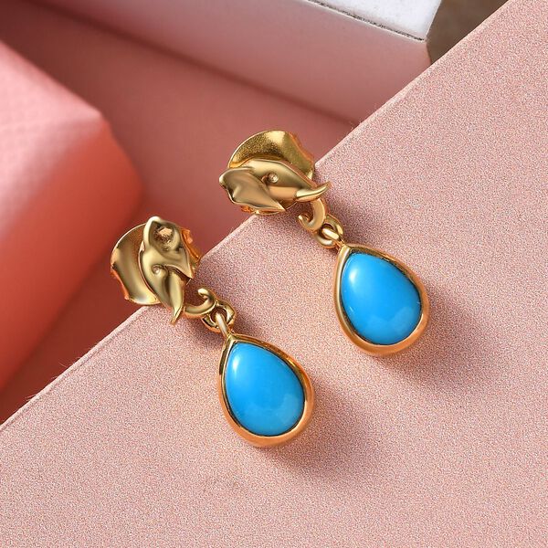 AA amerikanische, nat&uuml;rliche Sleeping Beauty T&uuml;rkis-Ohrh&auml;nger - 1,44 ct. image number 2