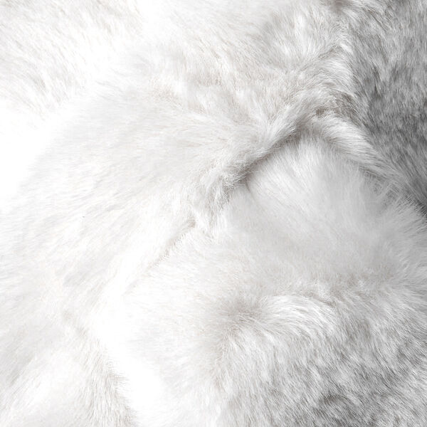 Damen Winterschal im Kreuzdesign aus Kunstfell, Wei&szlig; image number 2