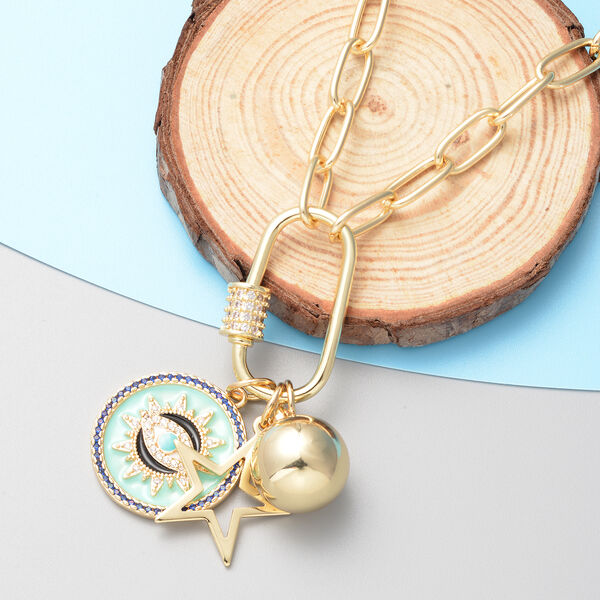 Wei&szlig;e Kristall-Halskette, 52 cm image number 1