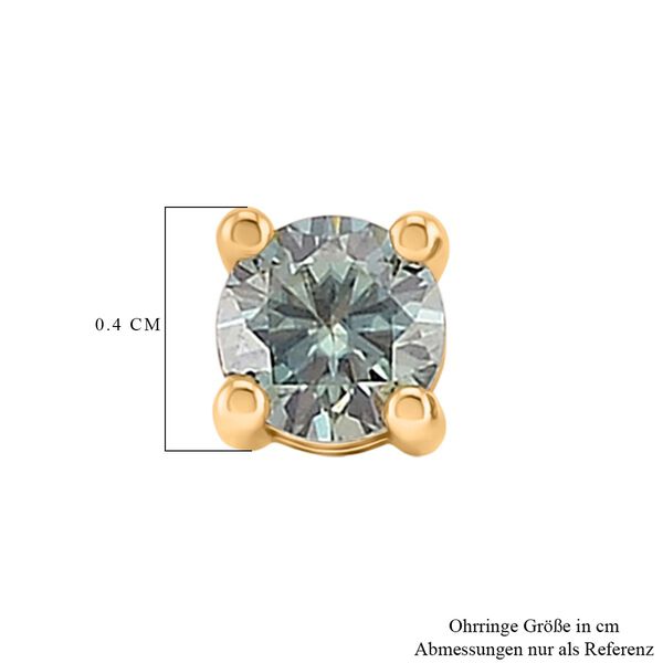 D'Joy blaue Moissanit Ohrringe, 925 Silber vergoldet - 0,60 ct. image number 6