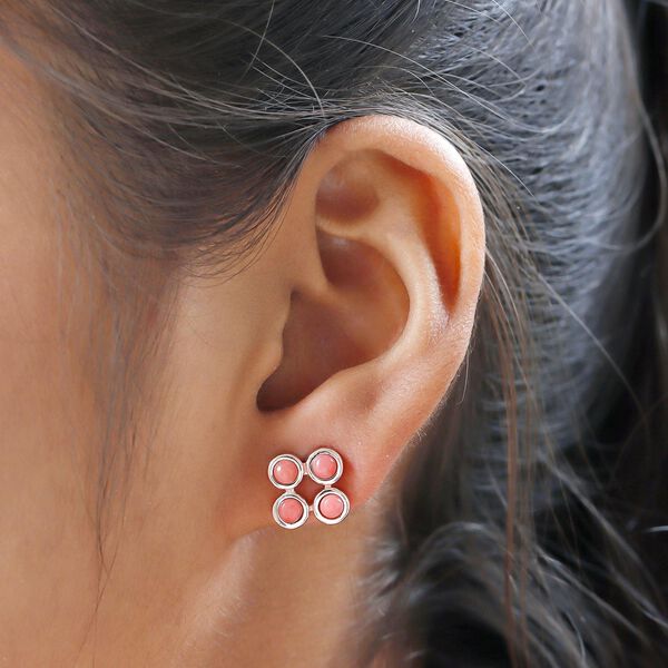 Oregon Pfirsich Opal-Ohrstecker, 925 Silber ros&eacute;vergoldet, 0,63 ct image number 3