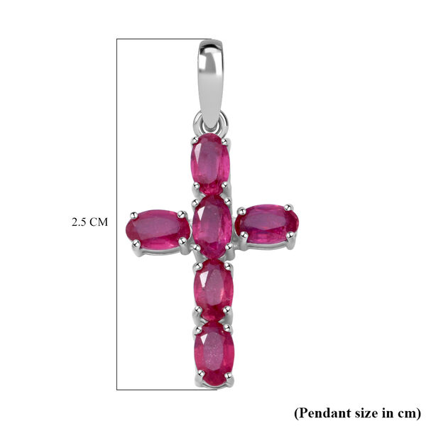 Afrikanischer Rubin Kreuz-Anh&auml;nger, 925 Silber platiniert ca. 2,04 ct image number 5
