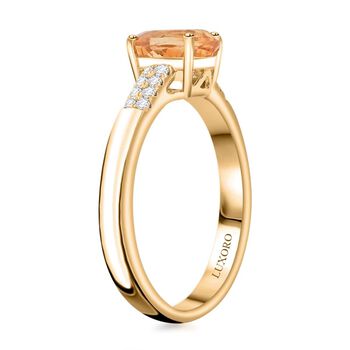 LUXORO zertifiziert und gepr&uuml;ft AAA kaiserlicher Topas und Diamant Ring in 417 Gold - 1,55 ct.