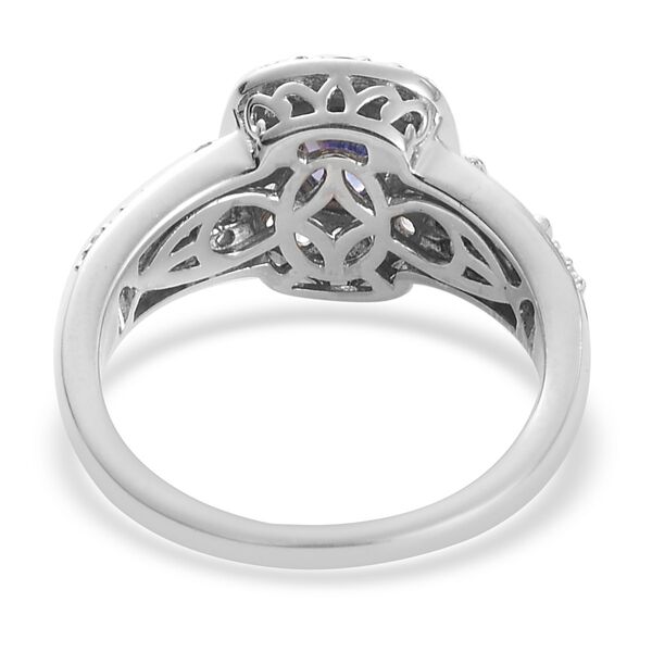 Tansanit Ring 925 Silber Platin-Überzug image number 5