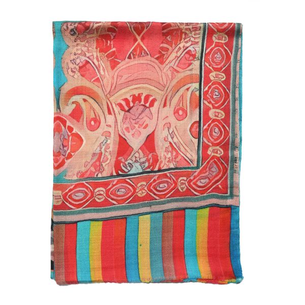 LA MAREY Schal aus 100% Premium-Kaschmir mit Digitaldruck, 70x200 cm, Schwarze Pfauenfeder image number 7