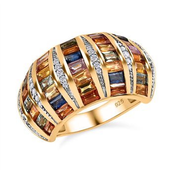 Mehrfarbiger Saphir und Zirkon-Ring - 4,97 ct.