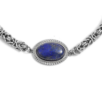 2er - Set Lapislazuli-Ohrringe und Armband, 12 cm, Edelstahl ca. 15,00 ct